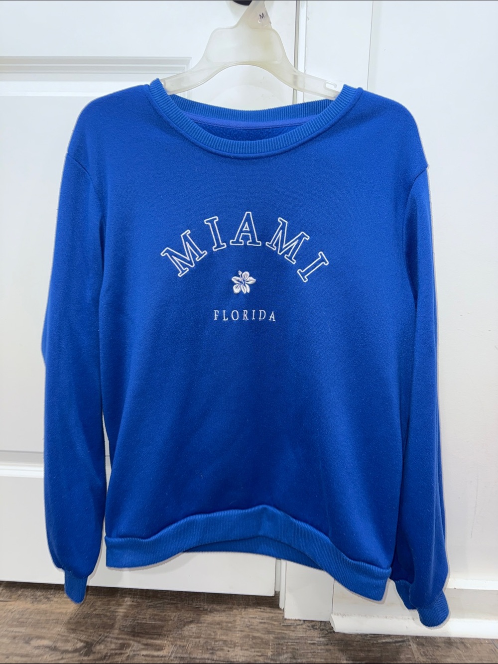 SHEIN Royal Blue 'MIAMI FLORIDA' Crewneck Sweatshirt